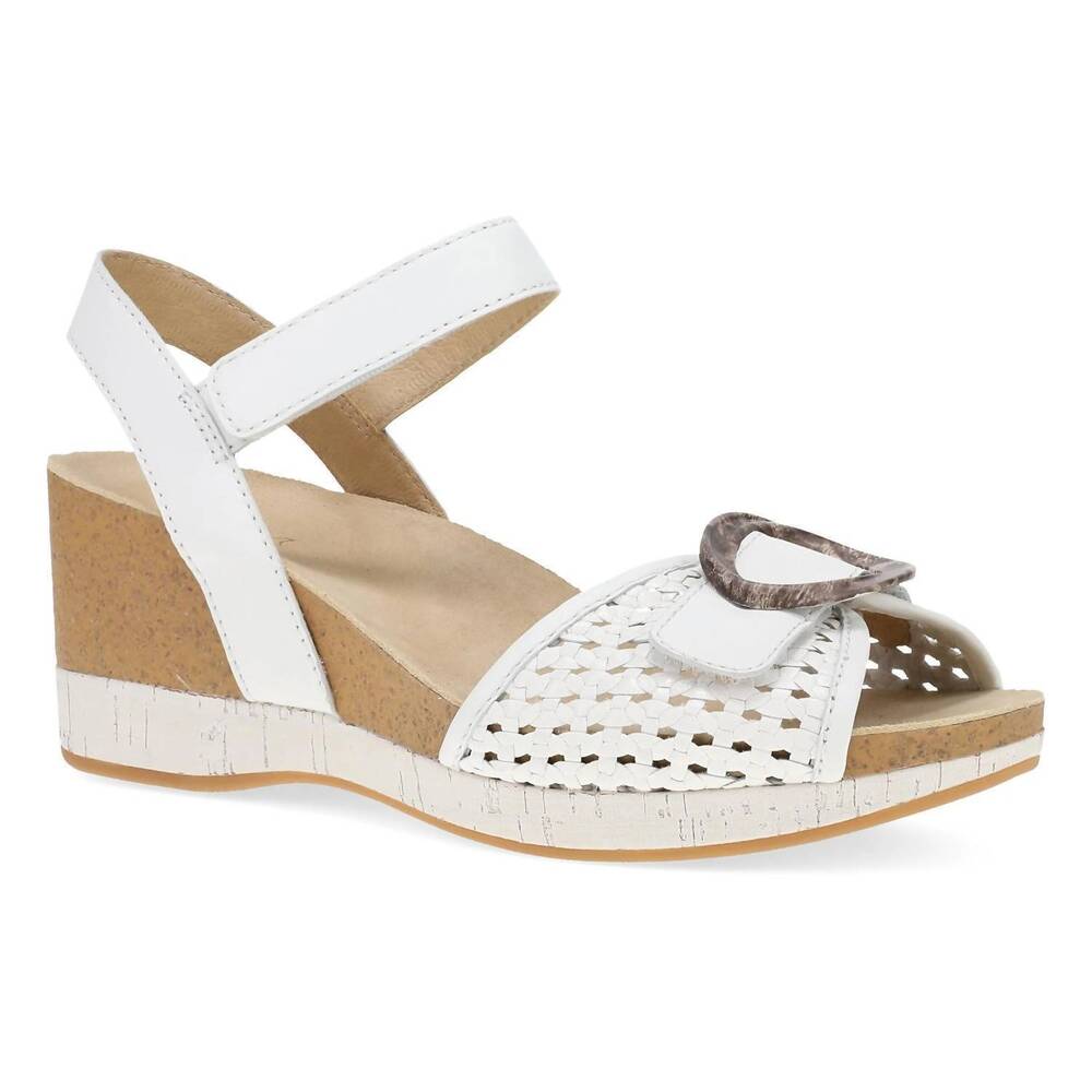 NEW DANSKO women's stella sandals in white woven